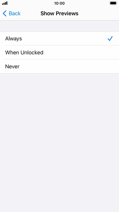 To select notification preview on the lock screen, press Always. To select notification preview on the lock screen, press Always.