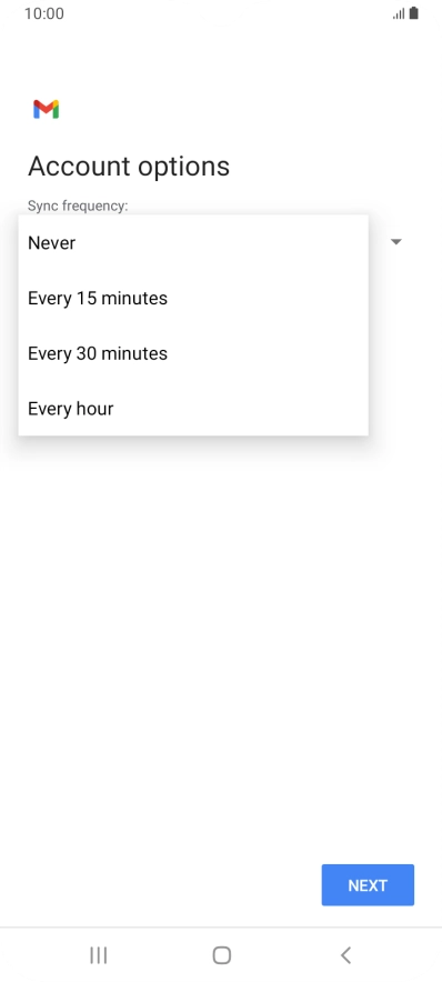 Press the required setting. Press the required setting.
