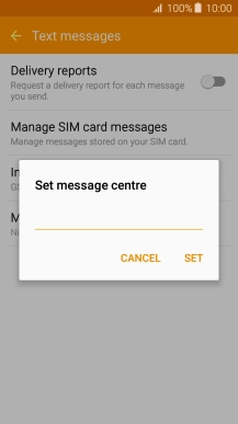 Key in +35387699989 and press SET.