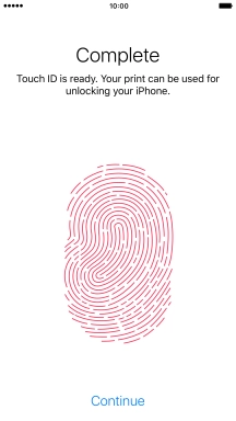 Press Continue. If you haven't previously selected a phone lock code, key in a code of your own choice twice.