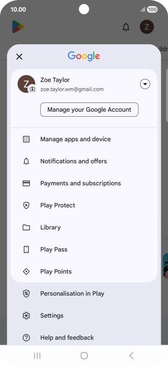 Press Manage apps and device. Press Manage apps and device.