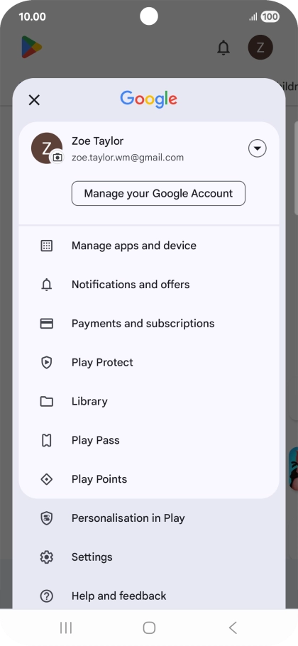 Press Manage apps and device. Press Manage apps and device.