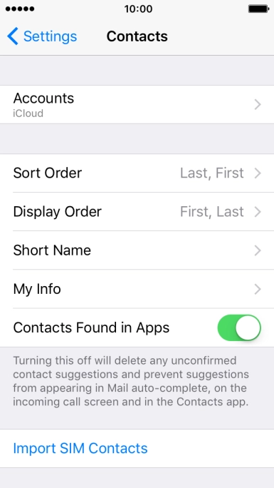 Press Import SIM Contacts. Press Import SIM Contacts.