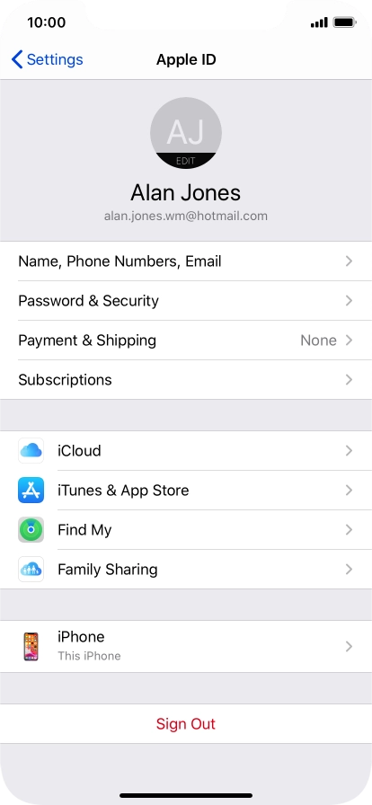 Press iCloud.