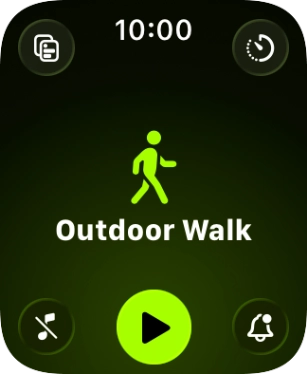 Slide your finger up or down on the screen to select the required training activity. Slide your finger up or down on the screen to select the required training activity.