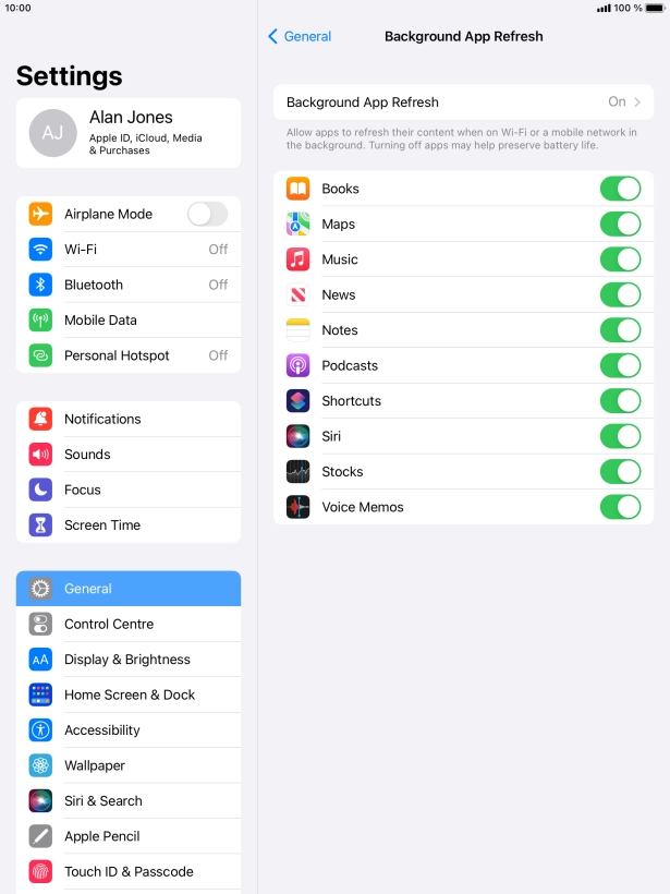 Press Background App Refresh. Press Background App Refresh.
