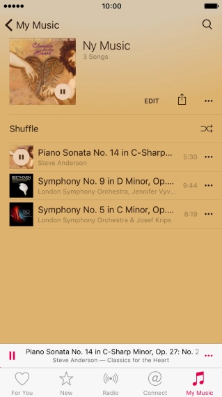 Press the dots next to the song title.