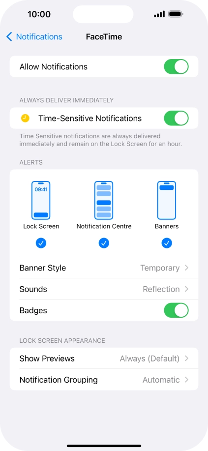Press the indicator next to 