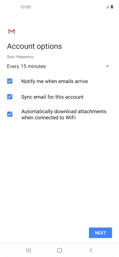 If this screen is displayed, you email account has been recognised and set up automatically. Follow the instructions on the screen to key in more information and finish setting up your phone. If this screen is displayed, you email account has been recognised and set up automatically. Follow the instructions on the screen to key in more information and finish setting up your phone.