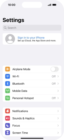 Press Sign in to your iPhone.