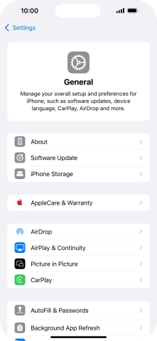 Press Software Update. If a new software version is available, it's displayed. Follow the instructions on the screen to update the phone software.