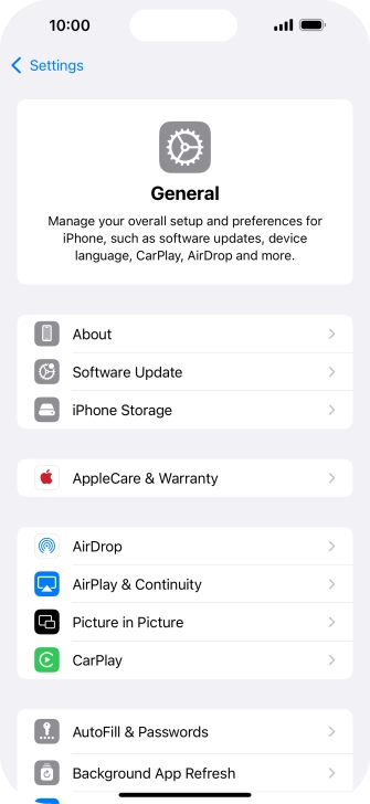 Press Software Update. If a new software version is available, it's displayed. Follow the instructions on the screen to update the phone software.
