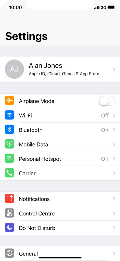 Press Mobile Data.