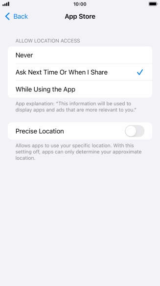 Press the required setting to turn the function on or off. Press the required setting to turn the function on or off.