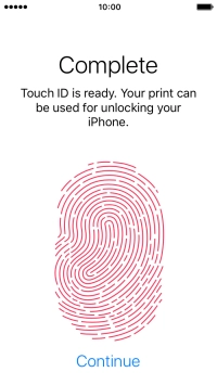Press Continue. If you haven't previously selected a phone lock code, key in a code of your own choice twice.