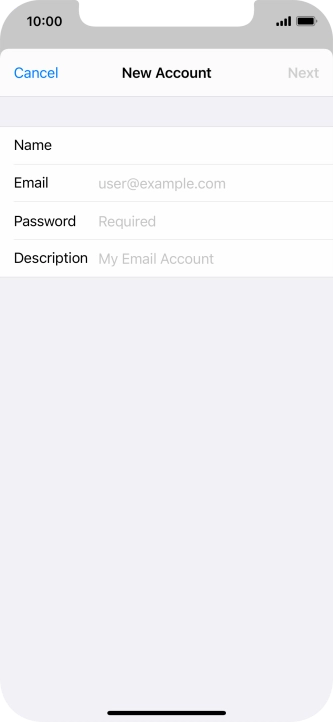 Press Email and key in your email address.
