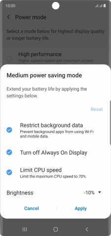 Press Apply to turn on the function. Press Apply to turn on the function.