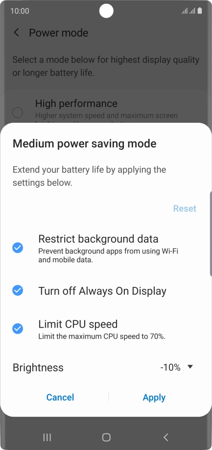 Press Apply to turn on the function. Press Apply to turn on the function.