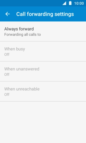Press the required divert type.