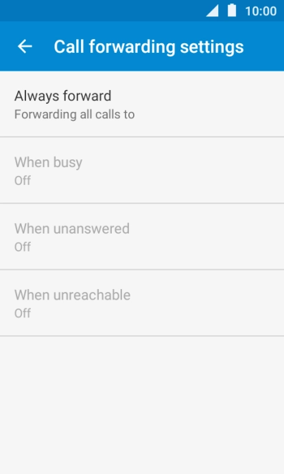Press the required divert type.