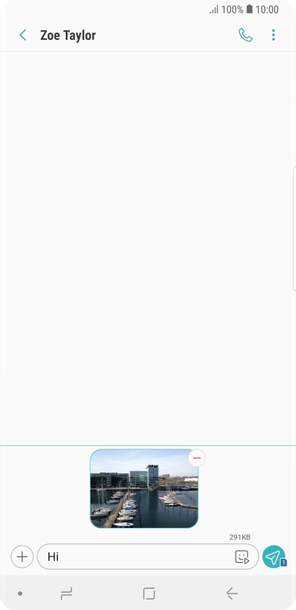 Press the send icon when you've finished your picture message.