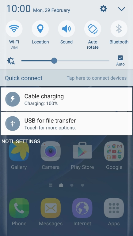 Press the settings icon.