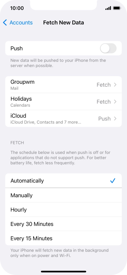 If you turn off the function, press the required setting.
