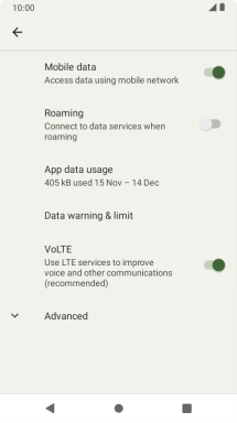 Press App data usage. Press App data usage.
