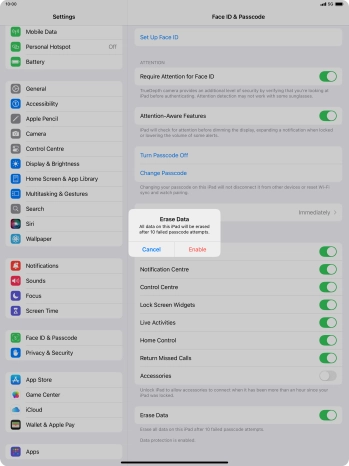 If you turn on the function, press Enable. If you turn on the function, press Enable.