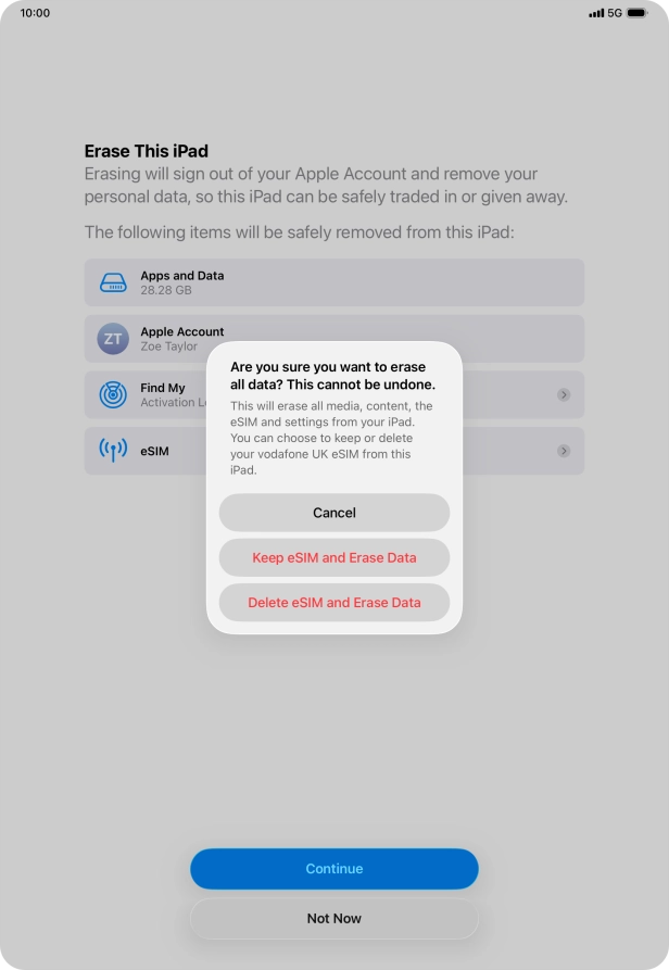 Press the required setting. Press the required setting.