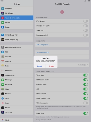 If you turn on the function, press Enable. If you turn on the function, press Enable.