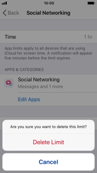 Press Delete Limit.