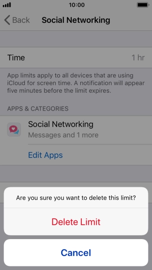 Press Delete Limit. Press Delete Limit.