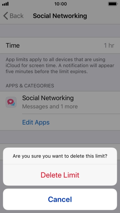 Press Delete Limit.
