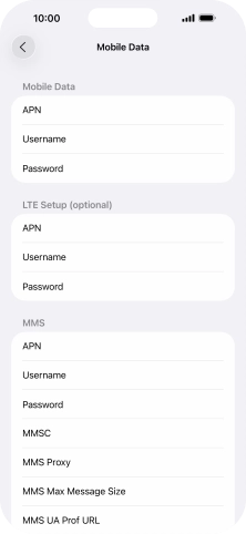Press APN and key in live.vodafone.com.