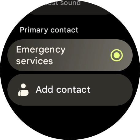 Press Emergency services or an existing emergency contact.