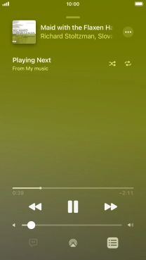 Press the shuffle icon to turn the function on or off.