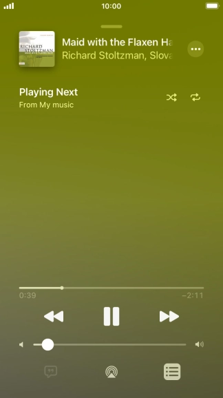 Press the shuffle icon to turn the function on or off.