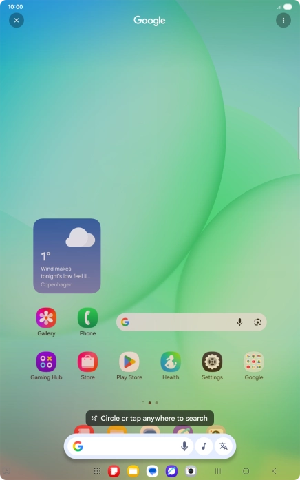 Press the music icon and wait for the search results.