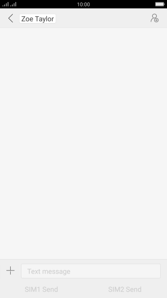 Press the text input field and write the text for your text message.