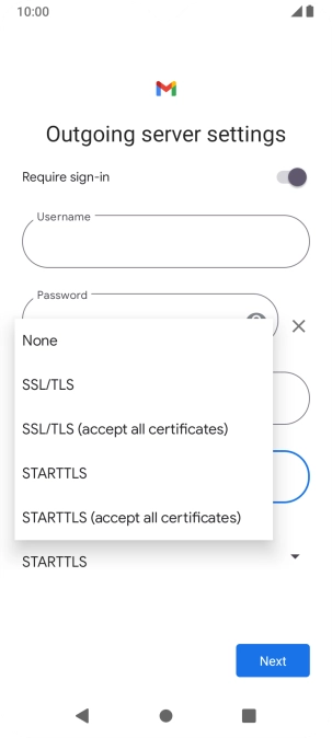 Press SSL/TLS.