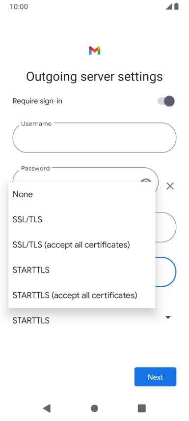 Press SSL/TLS.