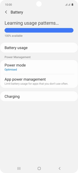 Press Power mode.