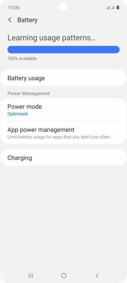 Press Power mode.