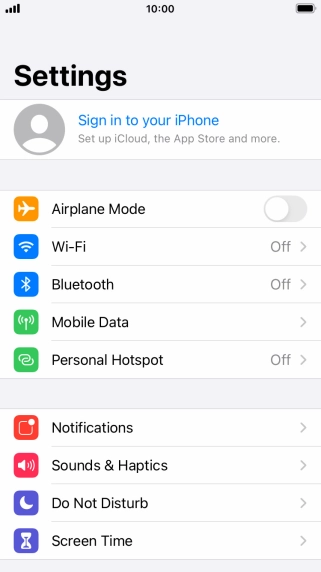 Press Sign in to your iPhone.
