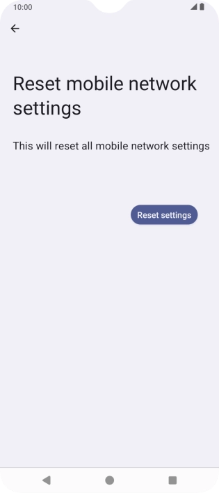 Press Reset settings. Press Reset settings.