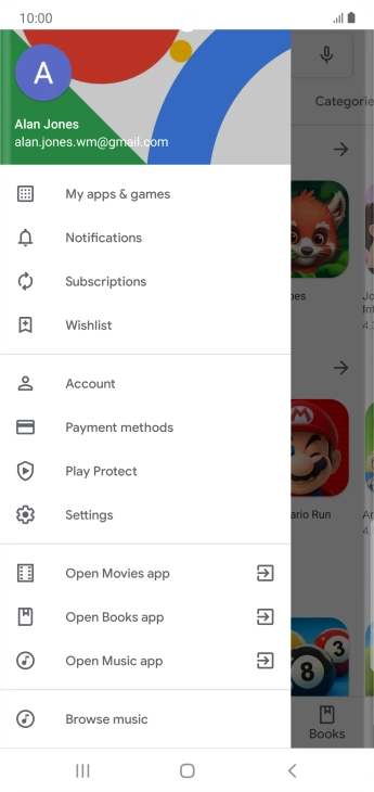 Press My apps & games. Press My apps & games.