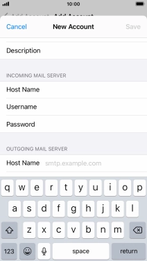 Press Host Name and key in the name or IP address of your email provider's outgoing server. Please note that if you can't send email messages when using your email provider's outgoing server, key in smtp.vodafone.net.au (Vodafone's outgoing server). Press Host Name and key in the name or IP address of your email provider's outgoing server. Please note that if you can't send email messages when using your email provider's outgoing server, key in smtp.vodafone.net.au (Vodafone's outgoing server).