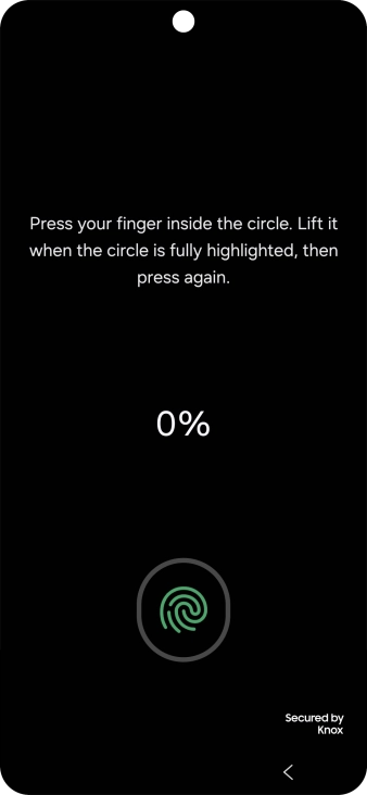 Follow the instructions on the screen to create the phone lock code using your fingerprint. Follow the instructions on the screen to create the phone lock code using your fingerprint.