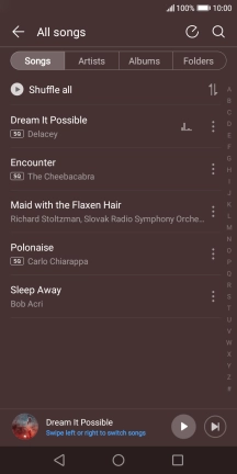 Press the required audio file.